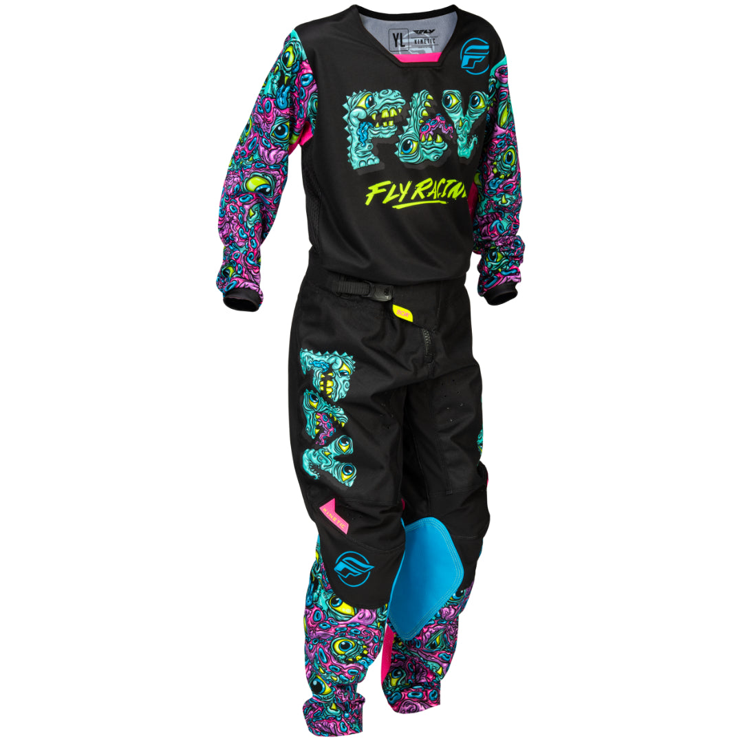 Fly YOUTH Kinetic 2026 MX Kit Combo Mutant Black/Multi