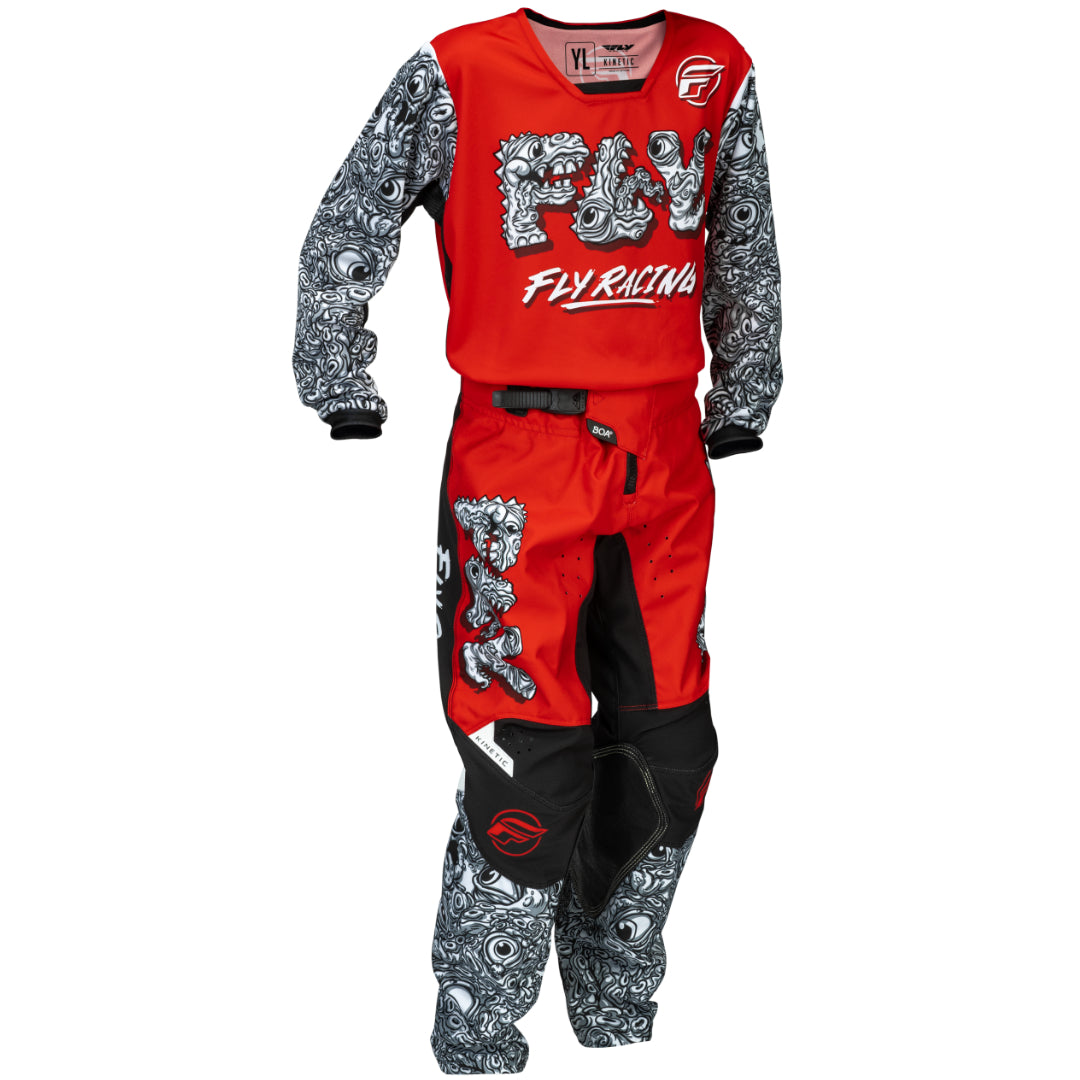 Fly YOUTH Kinetic 2026 MX Kit Combo Mutant Red/White/Black