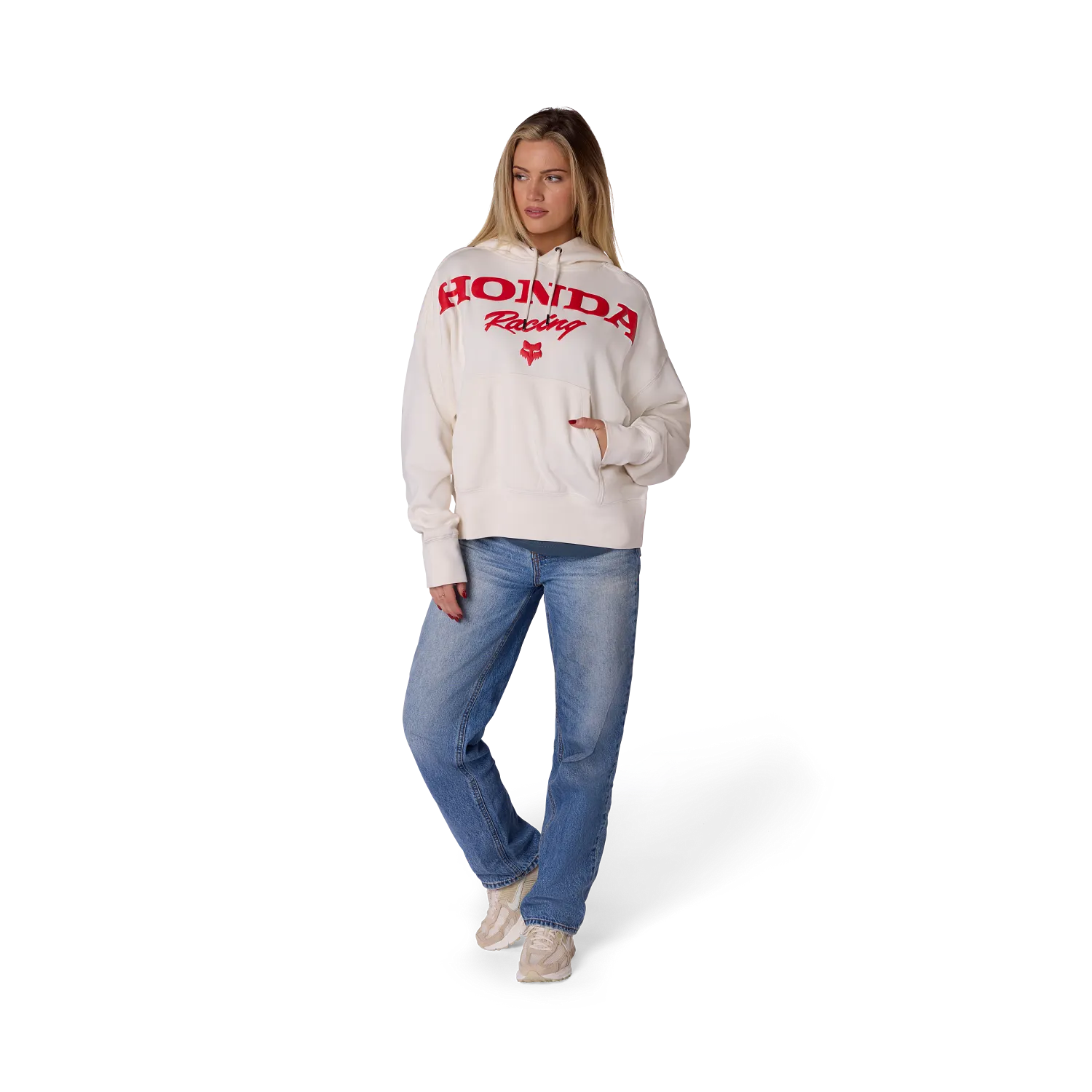Fox Womens Honda Pullover Hoodie Off White