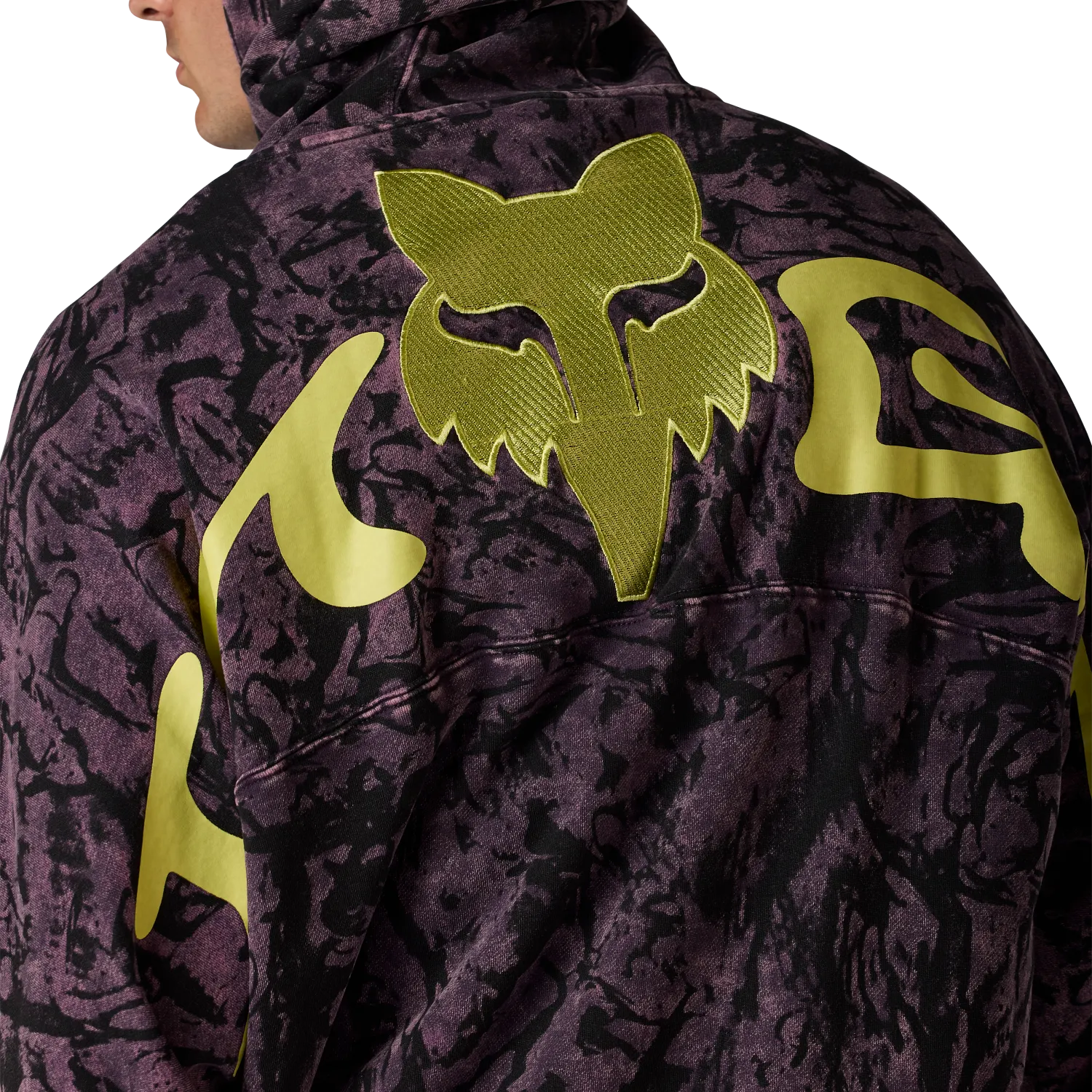 Fox Image Print Pullover Hoodie Plum Perfect