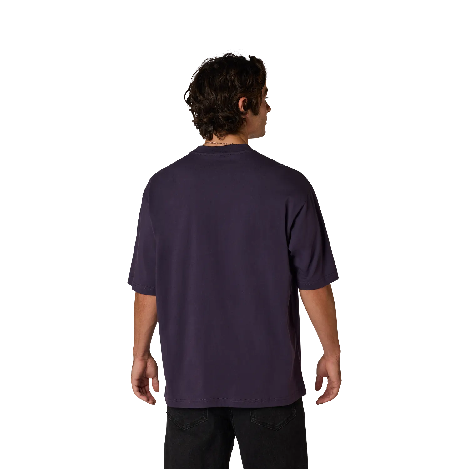 Fox Image Print Midweight Short Sleeve Tee Plum Perfect