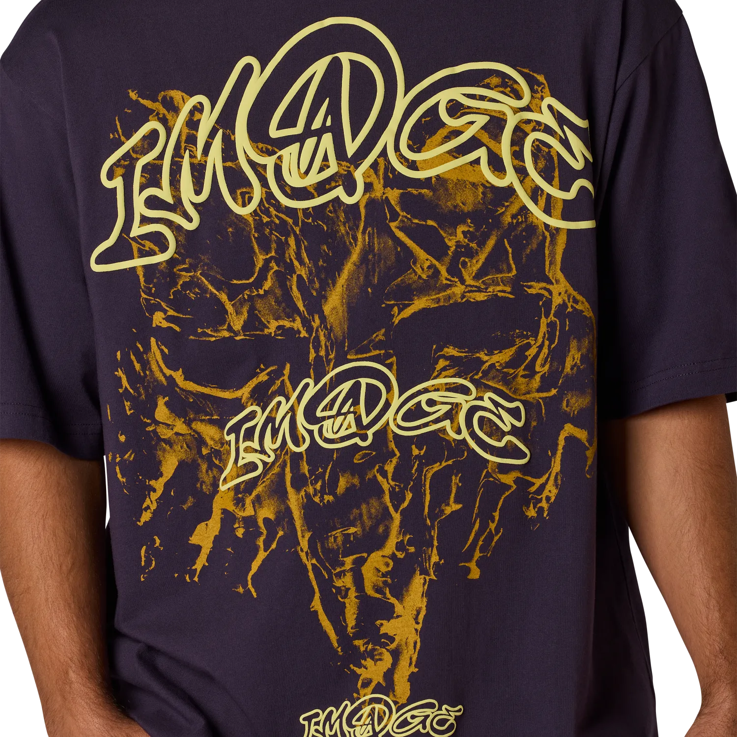 Fox Image Print Midweight Short Sleeve Tee Plum Perfect