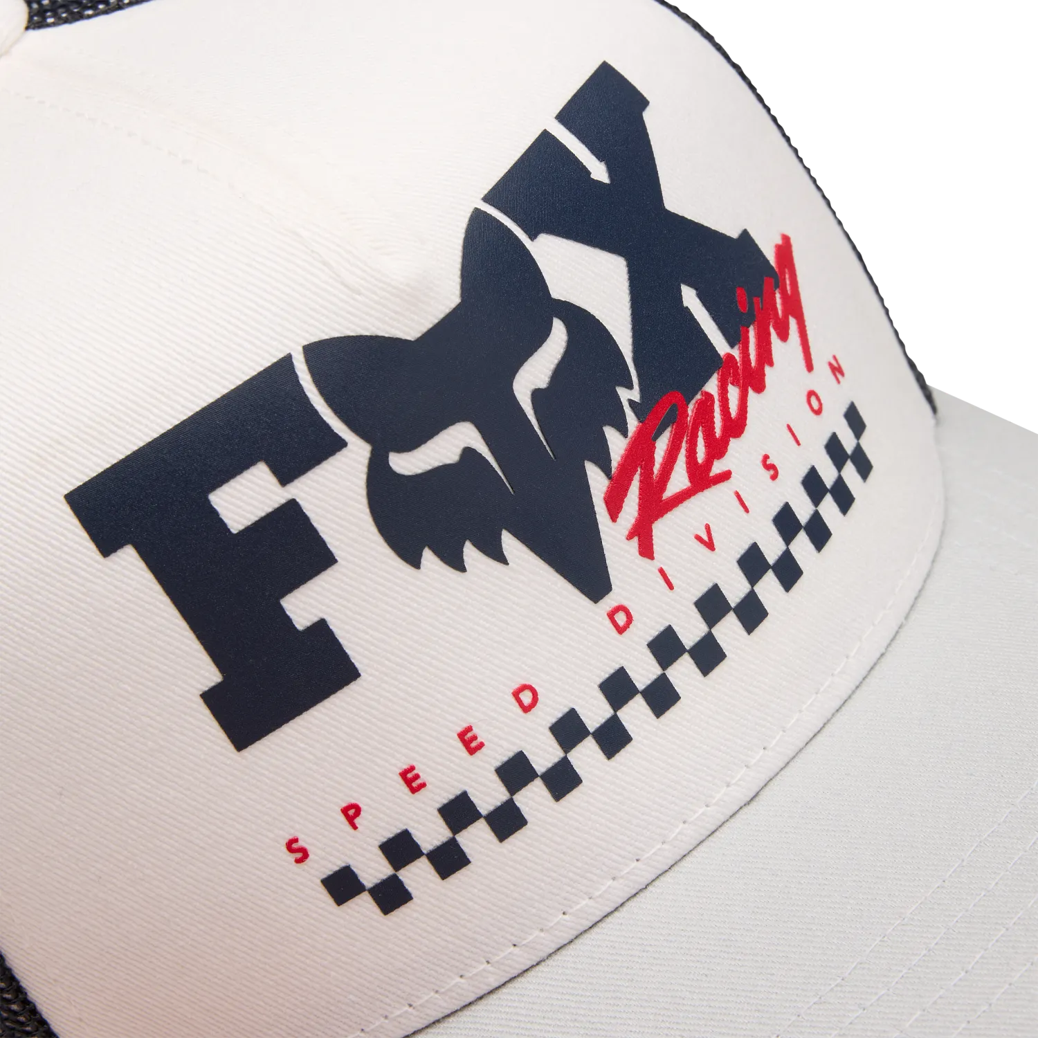 Fox Youth Checker Mesh Trucker Hat White