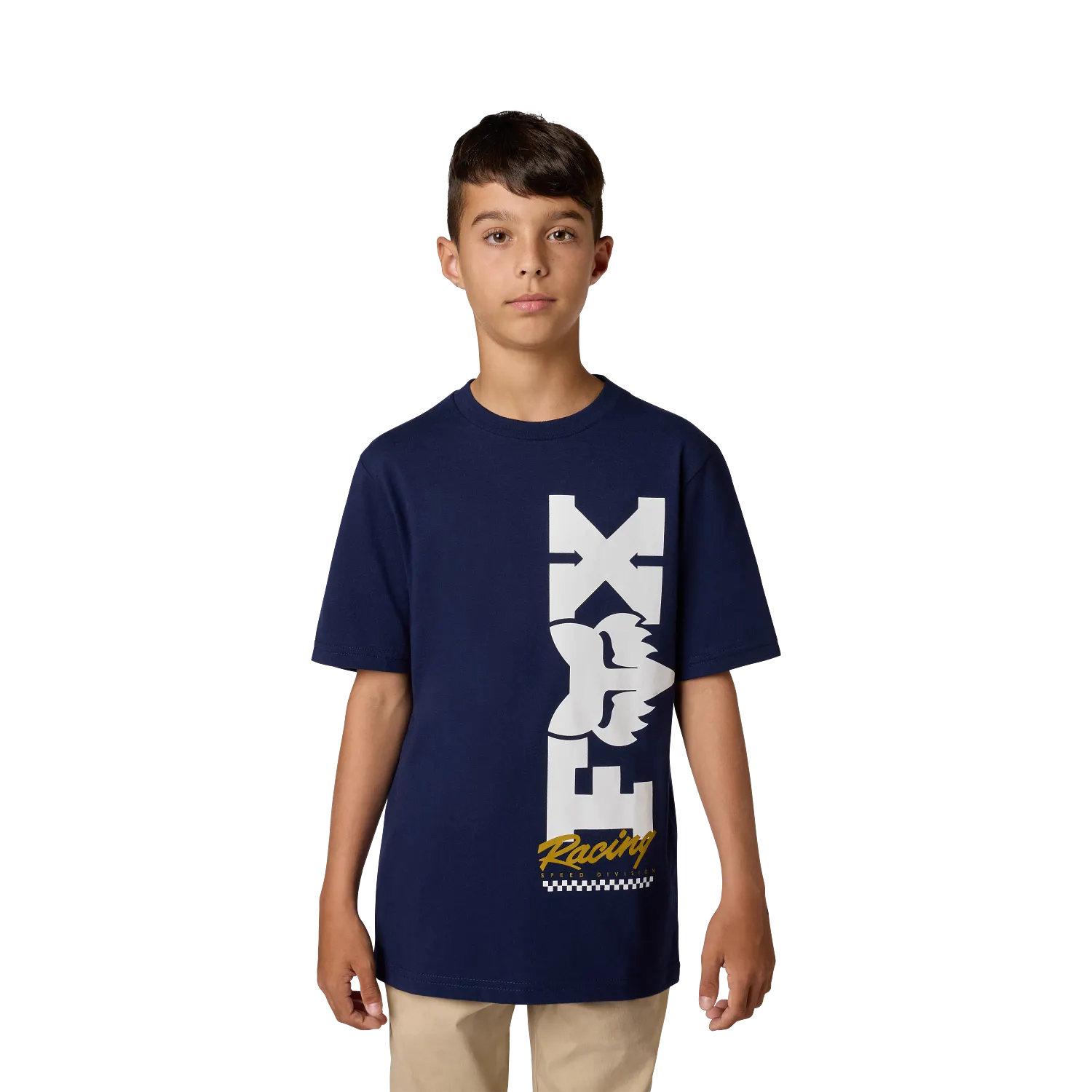 Fox Youth Checker Short Sleeve Tee Navy