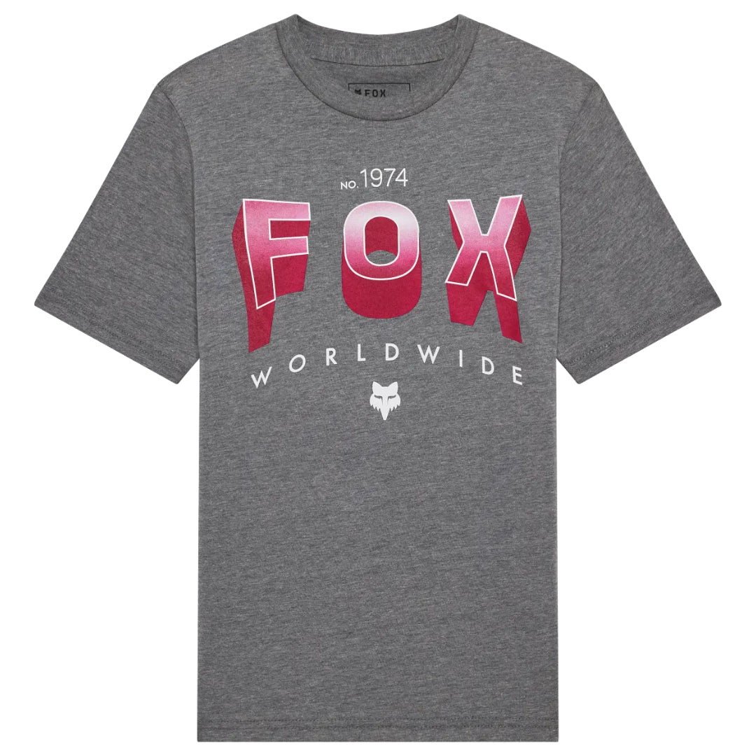 Fox Youth Block Short Sleeve Tee Heather Dark Grey