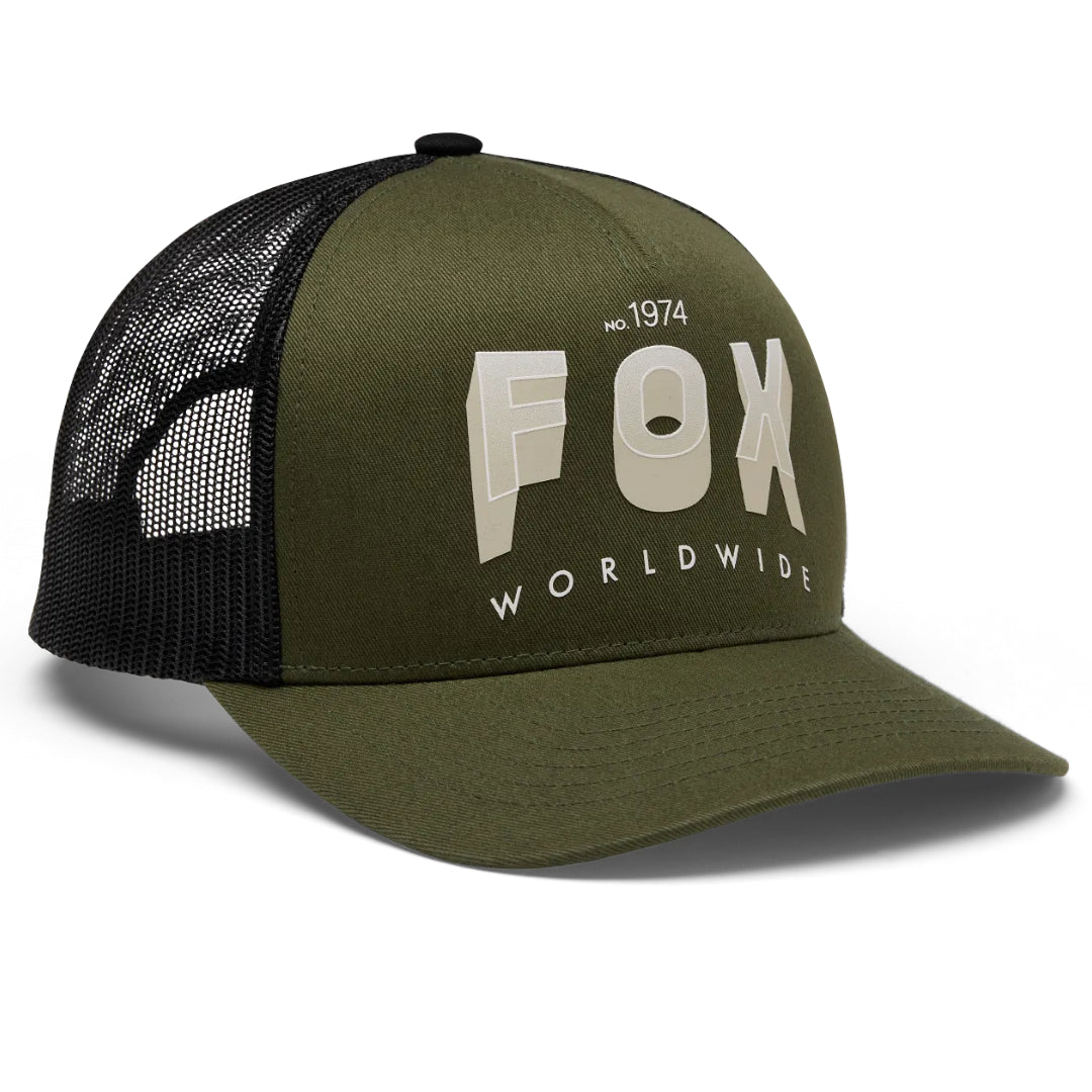 Fox Block Mesh Trucker Hat Army