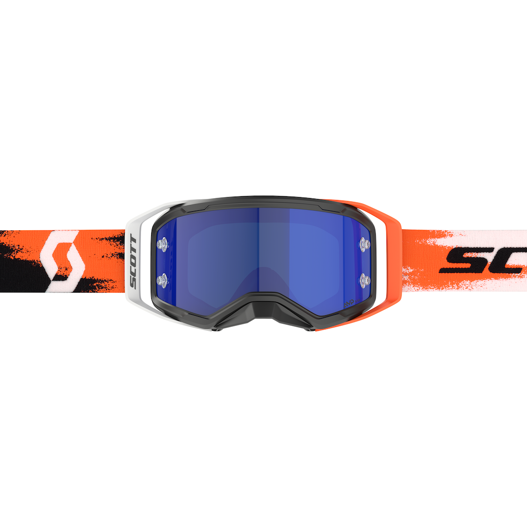 Scott Prospect 2.0 AMP Chrome Goggle Black / Neon Orange Blue Chrome Works Lens