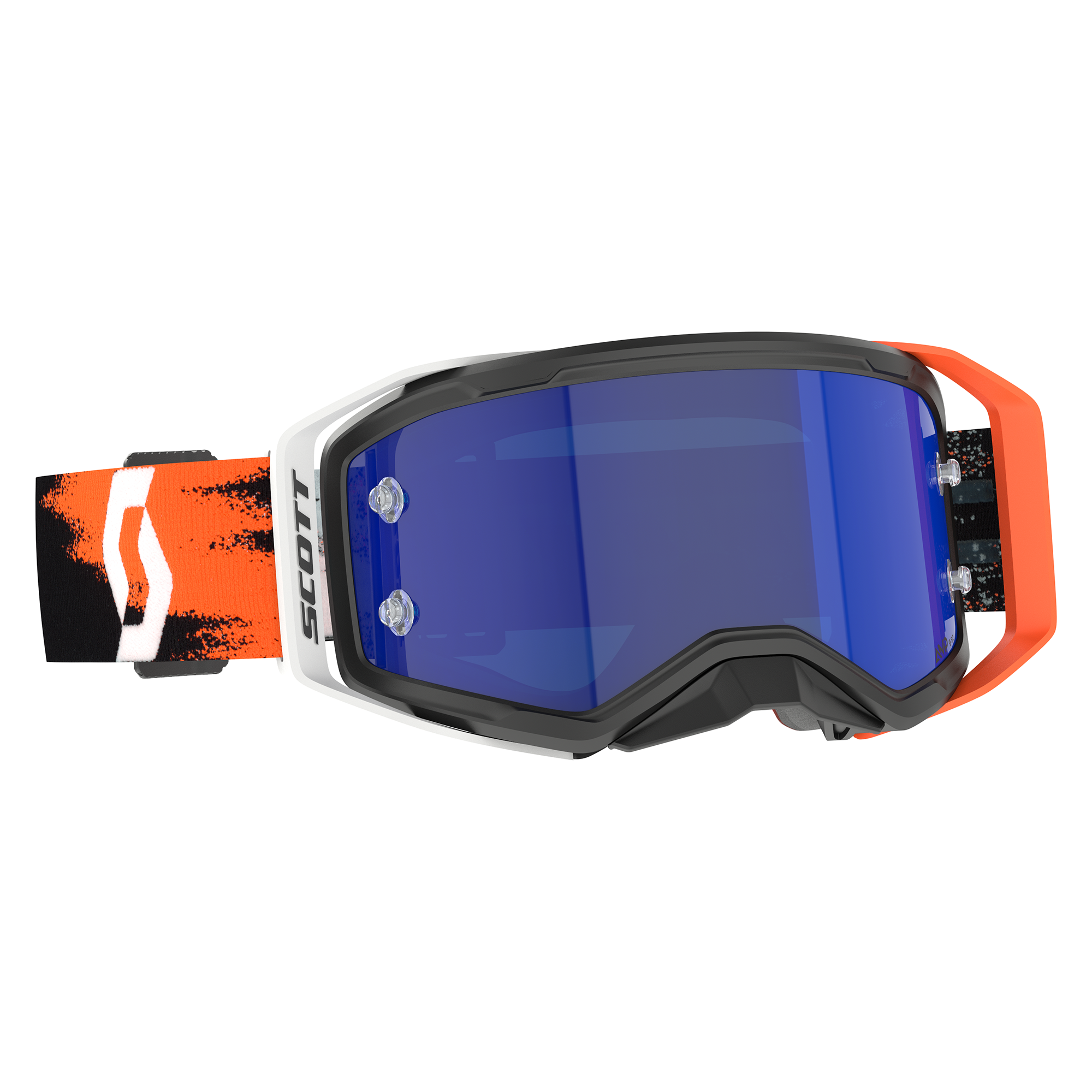 Scott Prospect 2.0 AMP Chrome Goggle Black / Neon Orange Blue Chrome Works Lens