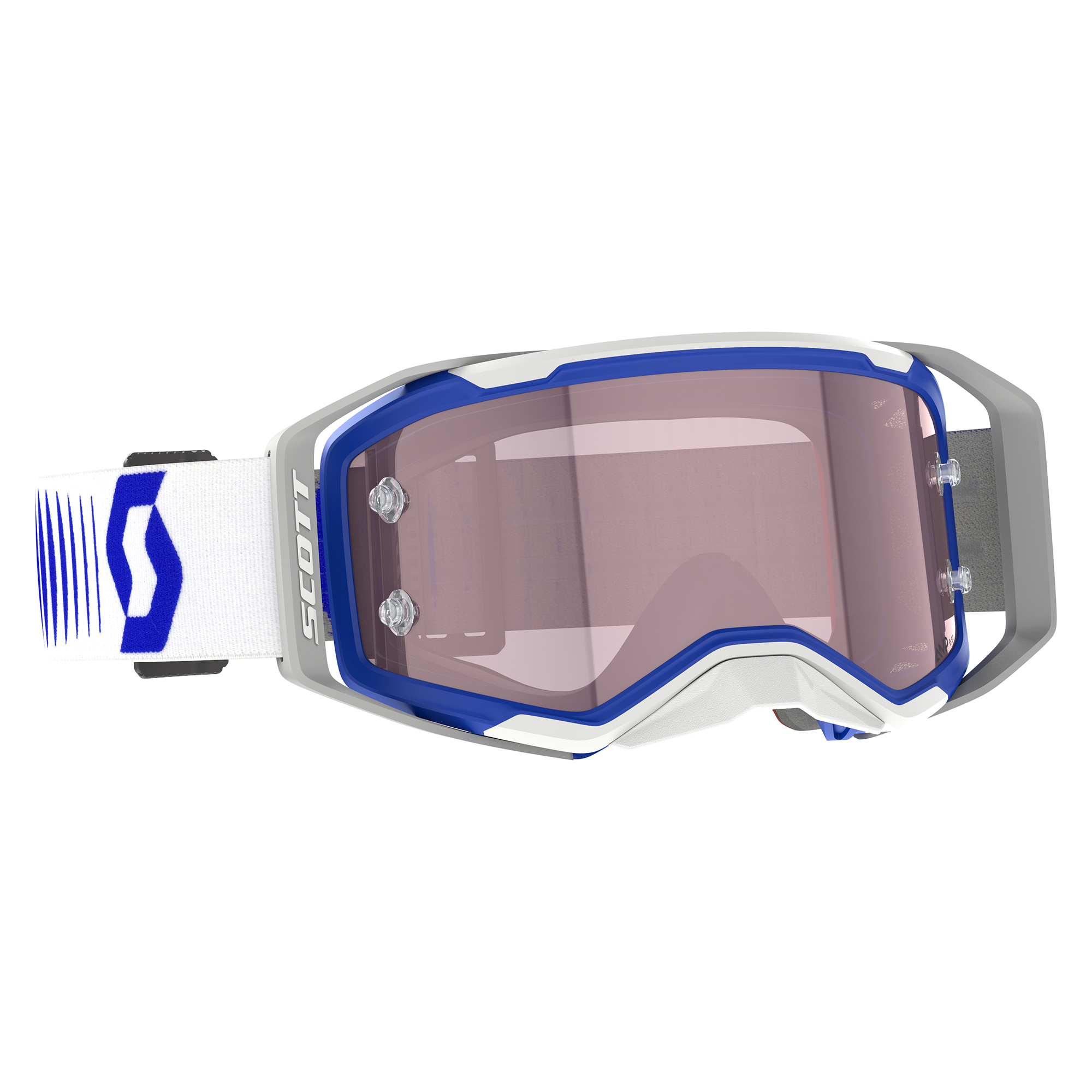 Scott Prospect 2.0 AMP Goggle Doppler White / Blue Rose Works Lens