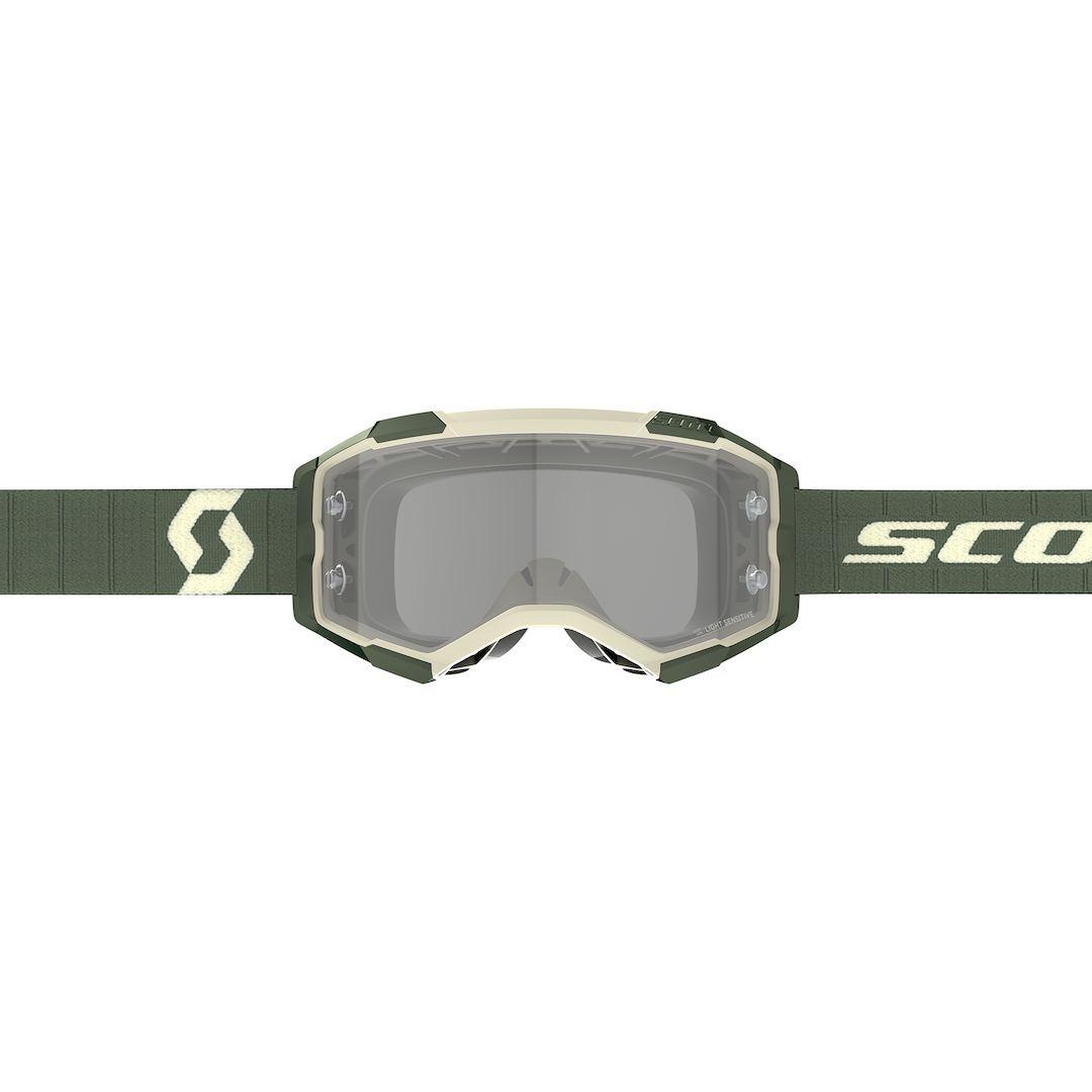Scott Fury LS Goggle Khaki Green Light Sensitive Grey Works Lens