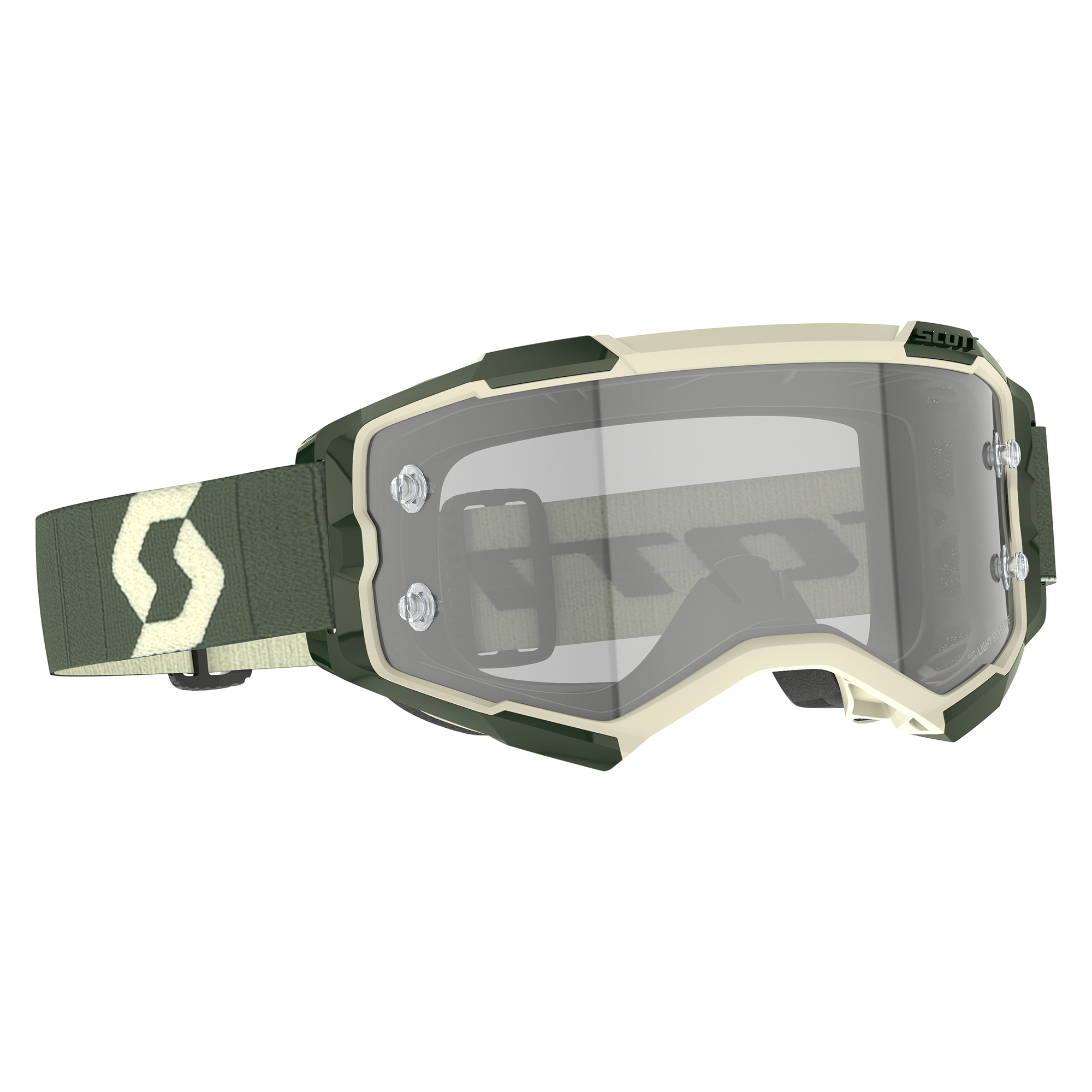 Scott Fury LS Goggle Khaki Green Light Sensitive Grey Works Lens