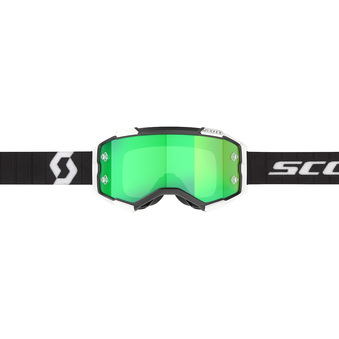 Scott Fury Goggle Black / White Green Chrome Works Lens