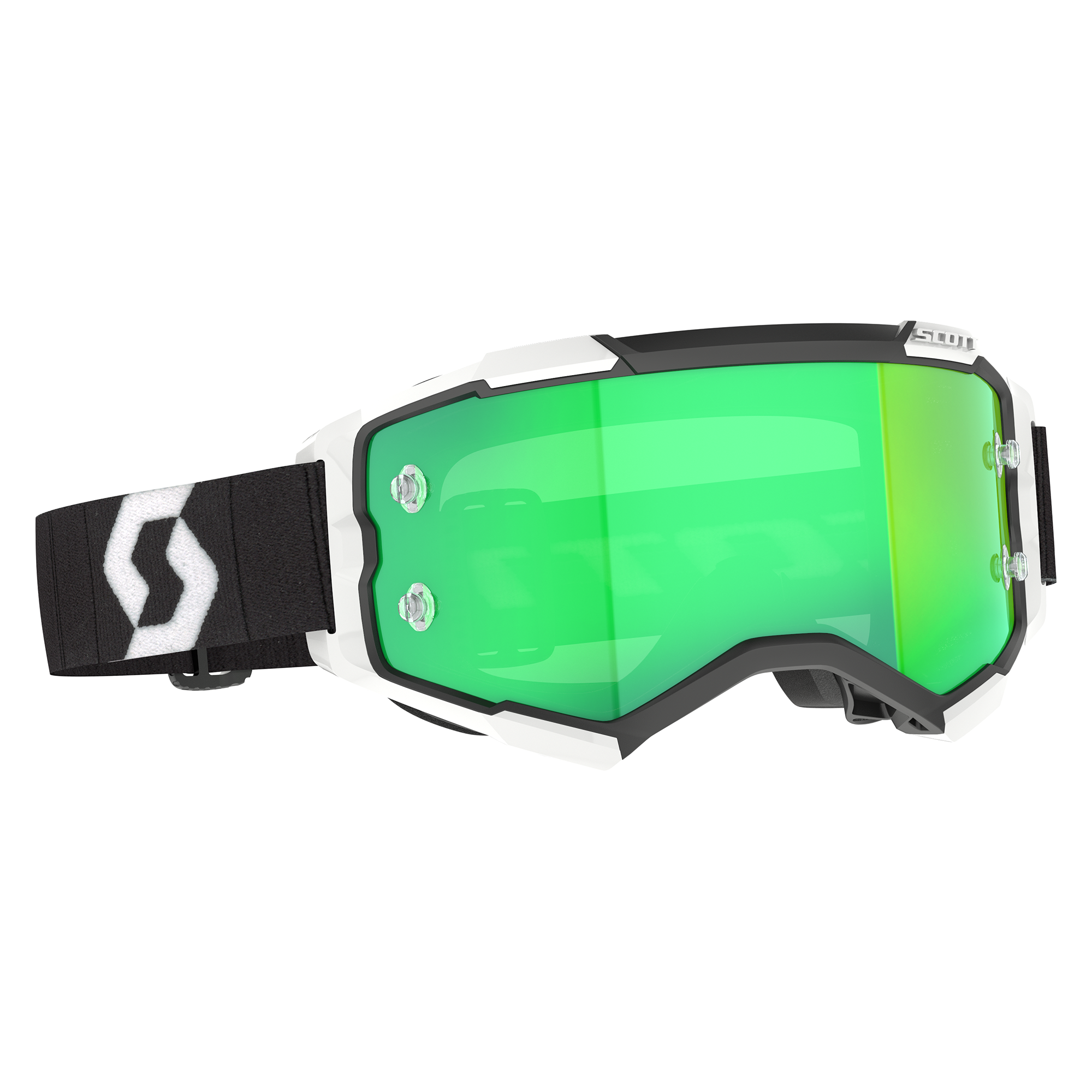 Scott Fury Goggle Black / White Green Chrome Works Lens