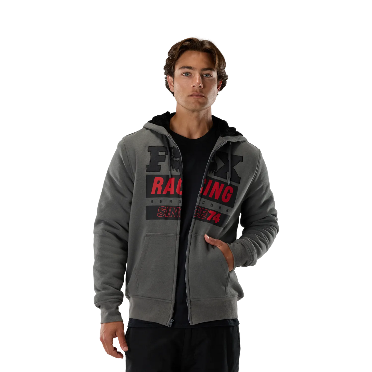 Fox Since 74 Sasquatch Fleece Zip Hoodie Dark Shadow
