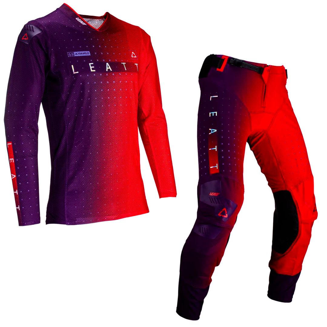 Maroon Thor Motorcycle Armor Leatt MX Kit Combo Sun Down