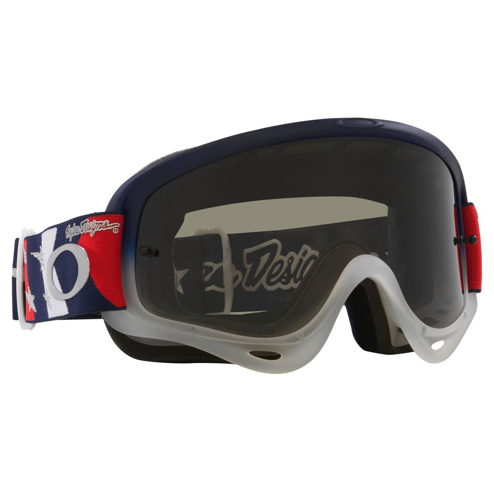Oakley O Frame MX Goggle TLD Red/White/Blue Stars - Dark Grey Lens