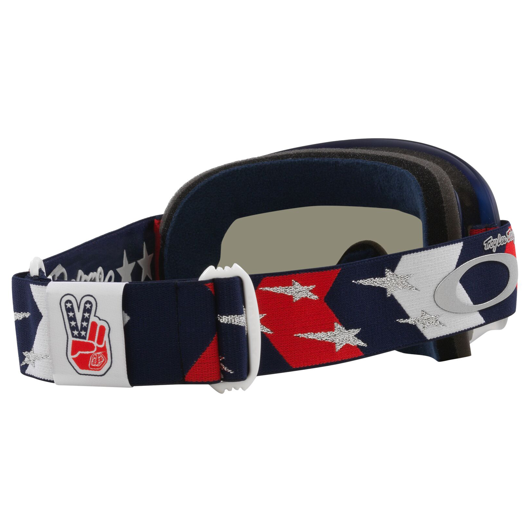 Oakley O Frame MX Goggle TLD Red/White/Blue Stars - Dark Grey Lens