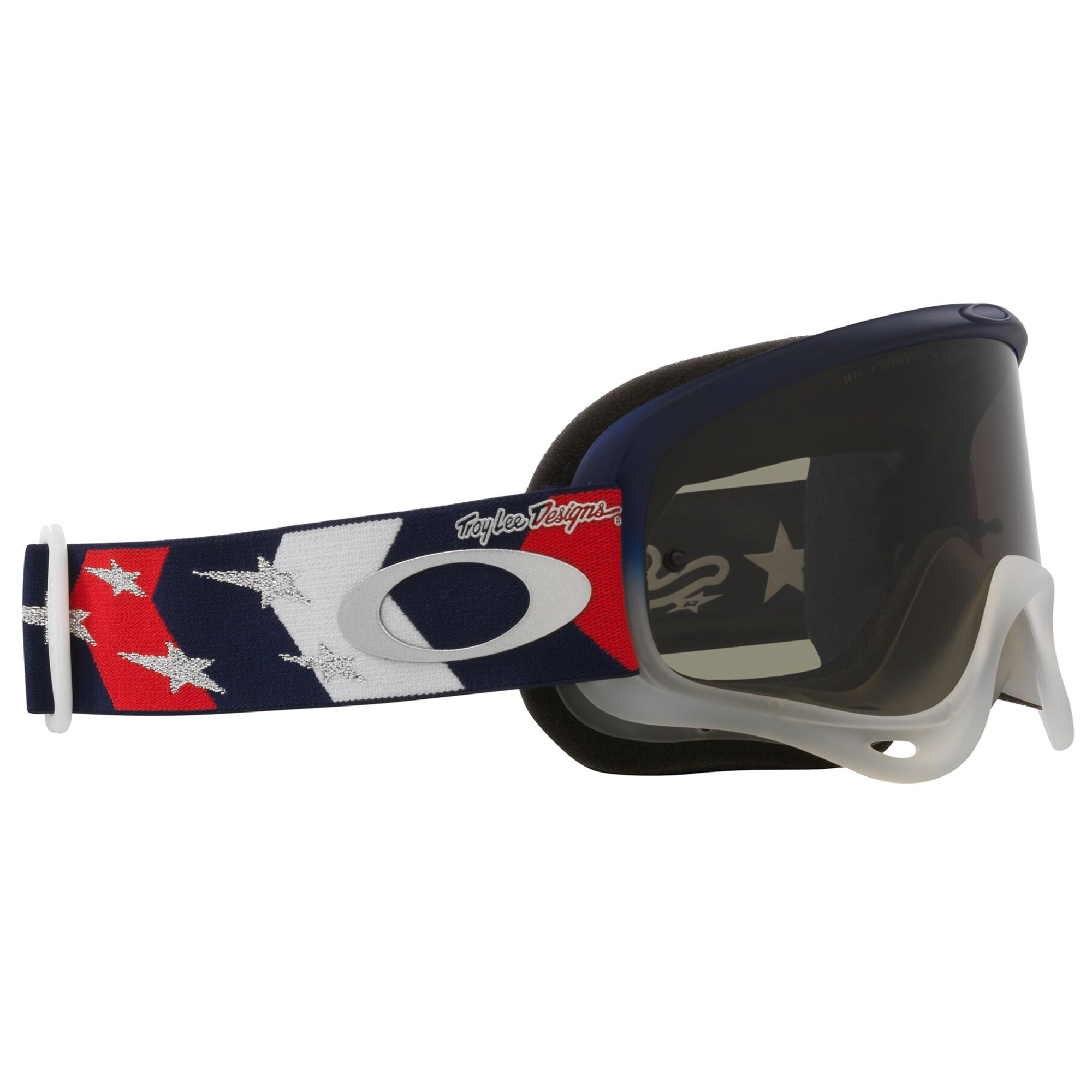Oakley O Frame MX Goggle TLD Red/White/Blue Stars - Dark Grey Lens
