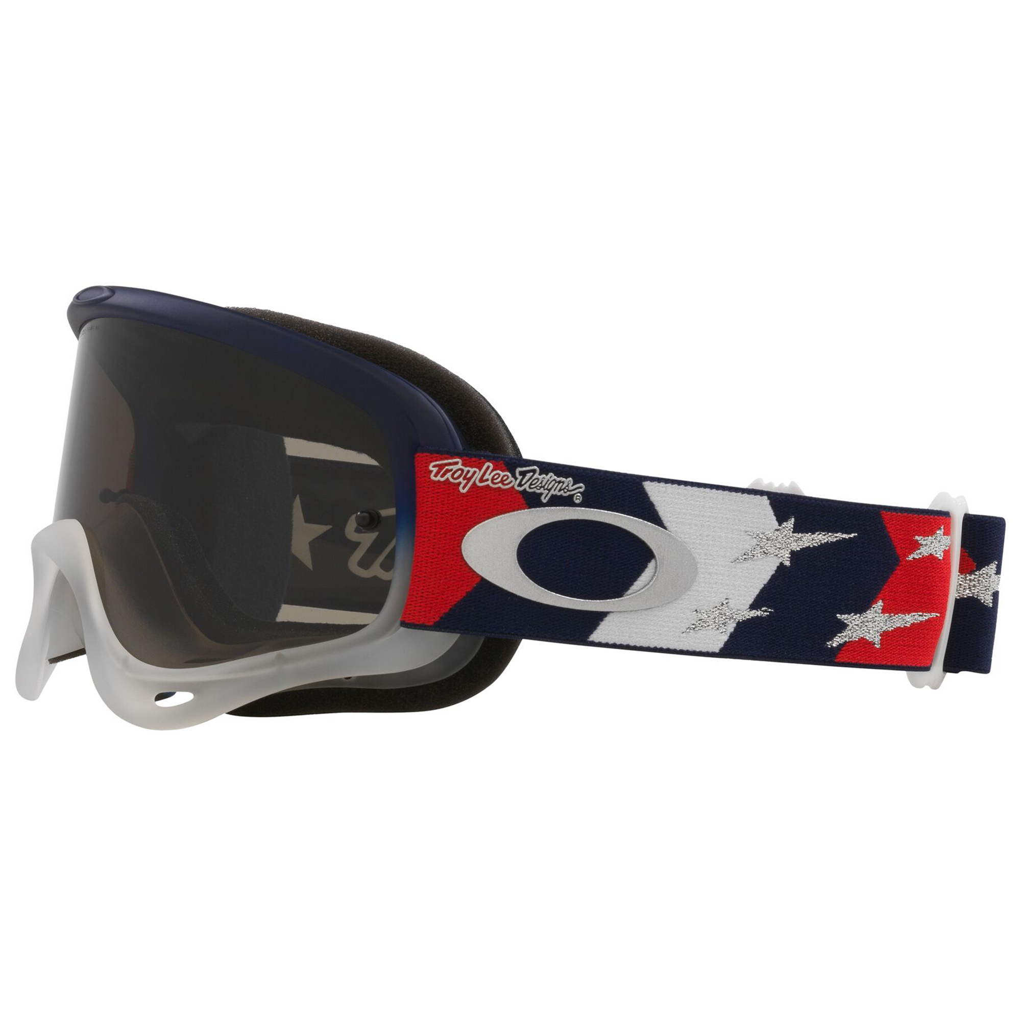 Oakley O Frame MX Goggle TLD Red/White/Blue Stars - Dark Grey Lens