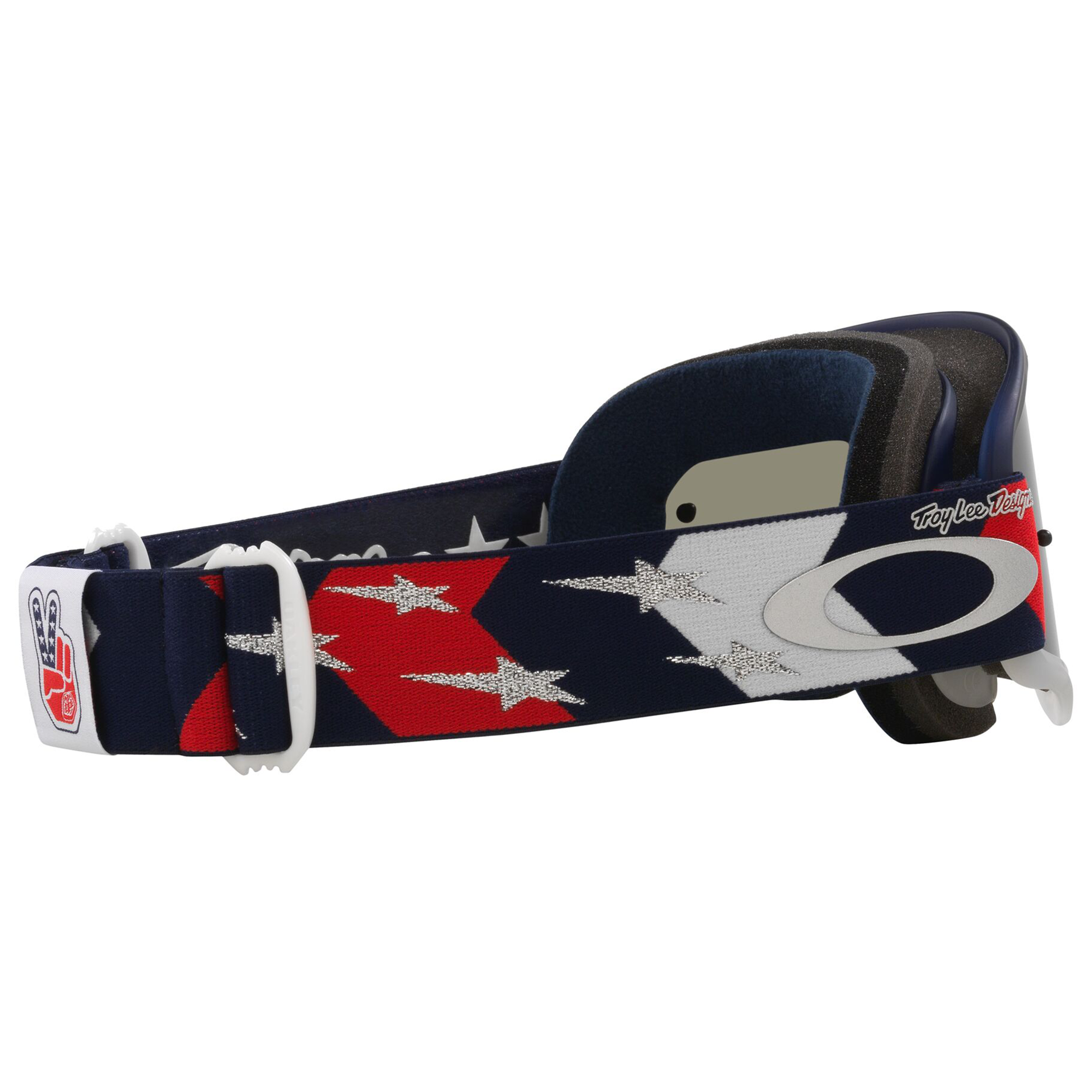 Oakley O Frame MX Goggle TLD Red/White/Blue Stars - Dark Grey Lens