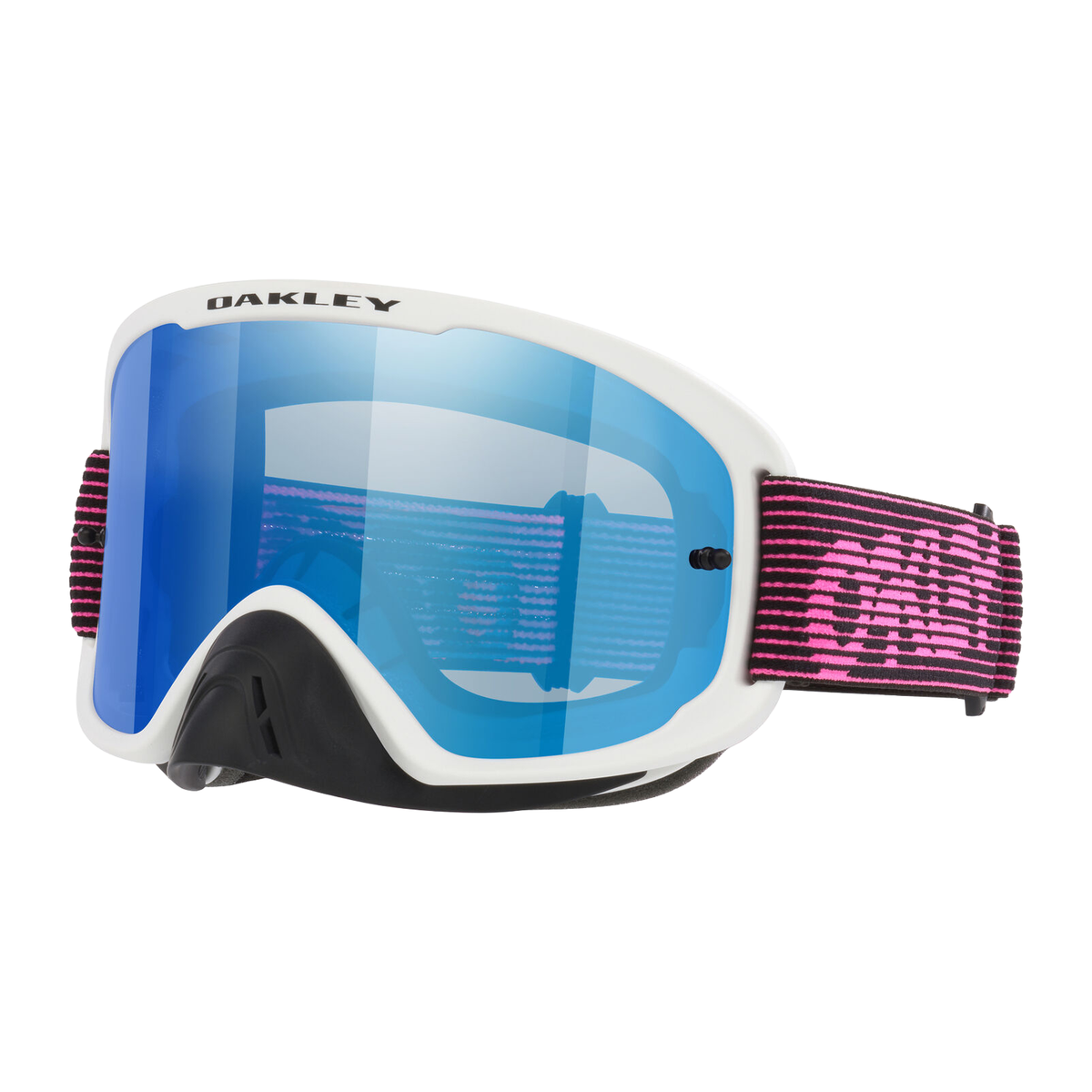 Oakley O Frame 2.0 Pro MX Goggle White/Pink Streaks - Black Ice Iridium Lens