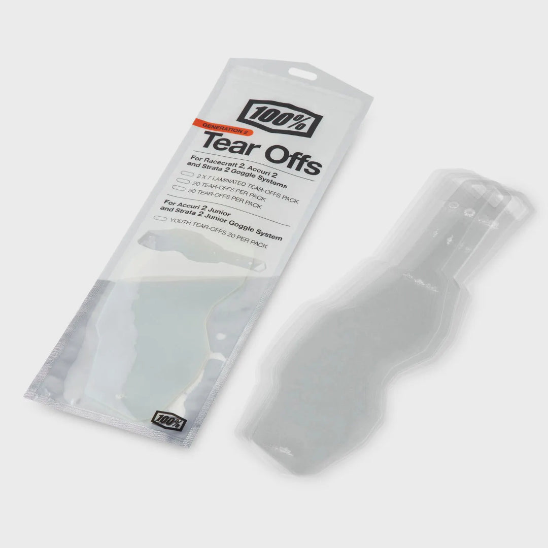 100% Genuine Tear Offs Racecraft 2, Accuri 2, Strata 2 - 20 Pack