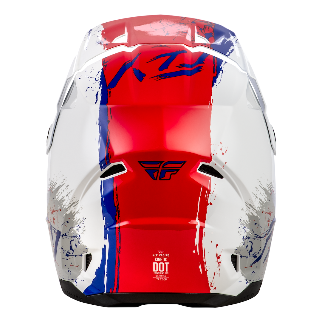 Fly Racing YOUTH Kinetic Drip MX Helmet Red/White/Blue