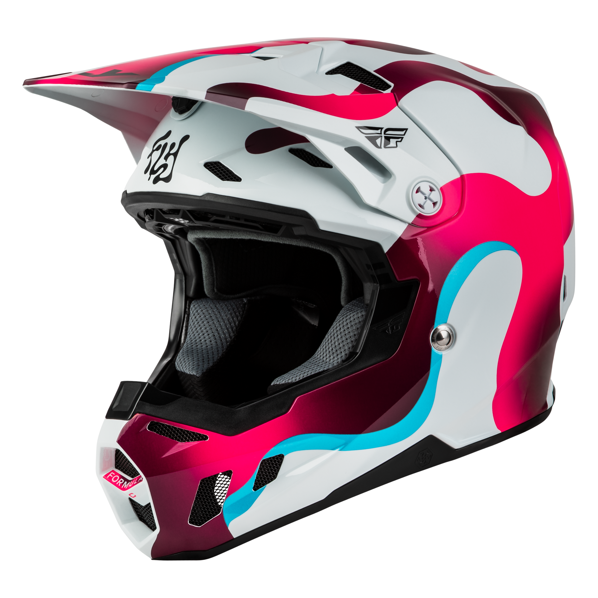Fly Racing Formula CC Vibe MX Helmet White/Pink/Blue