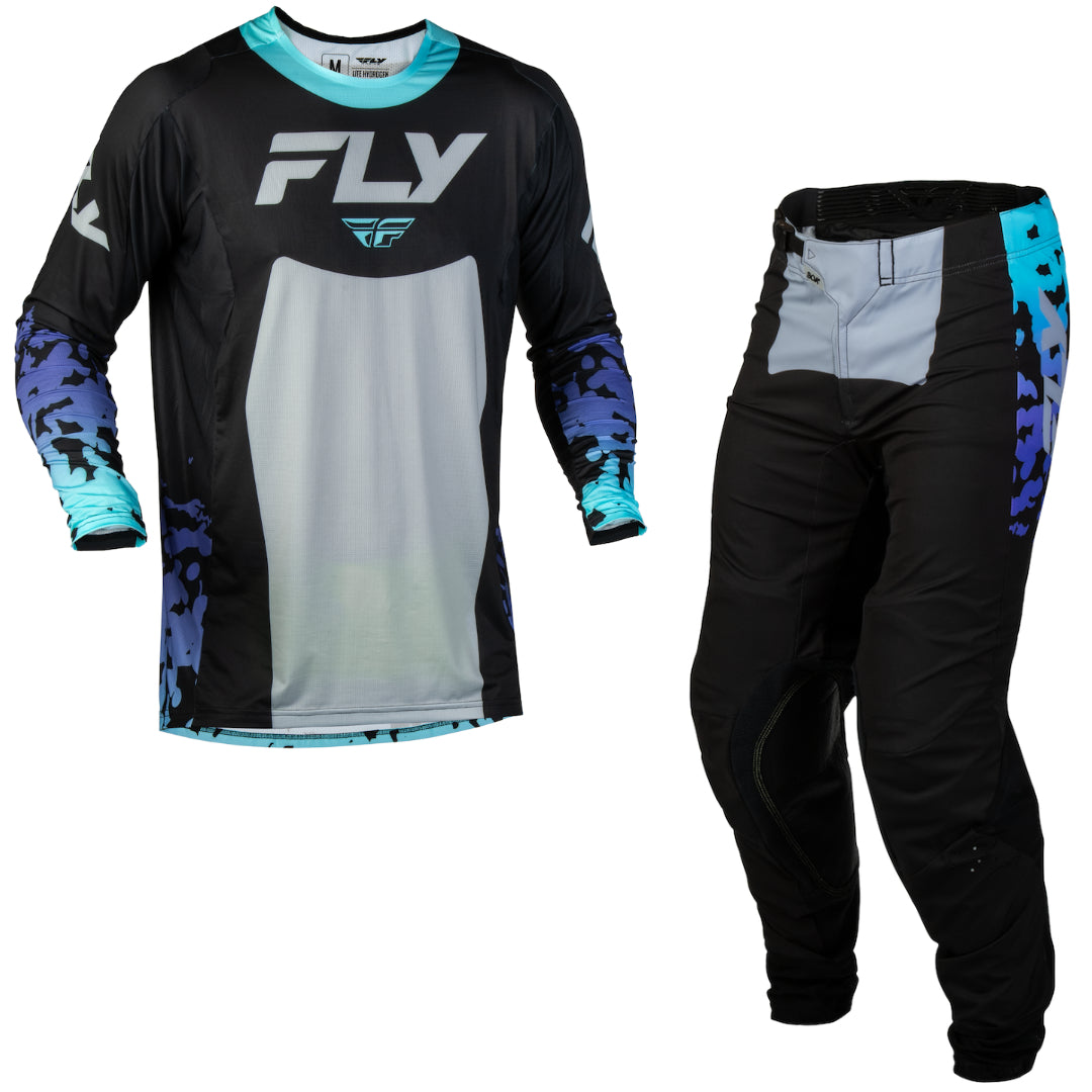 Fly Racing Lite Flake 2027 MX Kit Combo Black/Grey/Multi