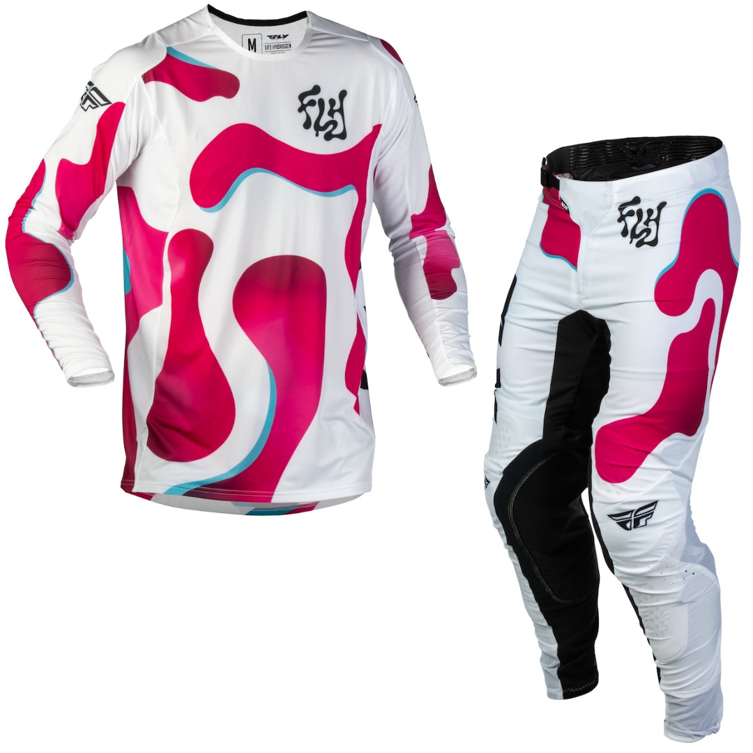 Fly Racing Lite Vibe 2027 MX Kit Combo White/Pink/Blue