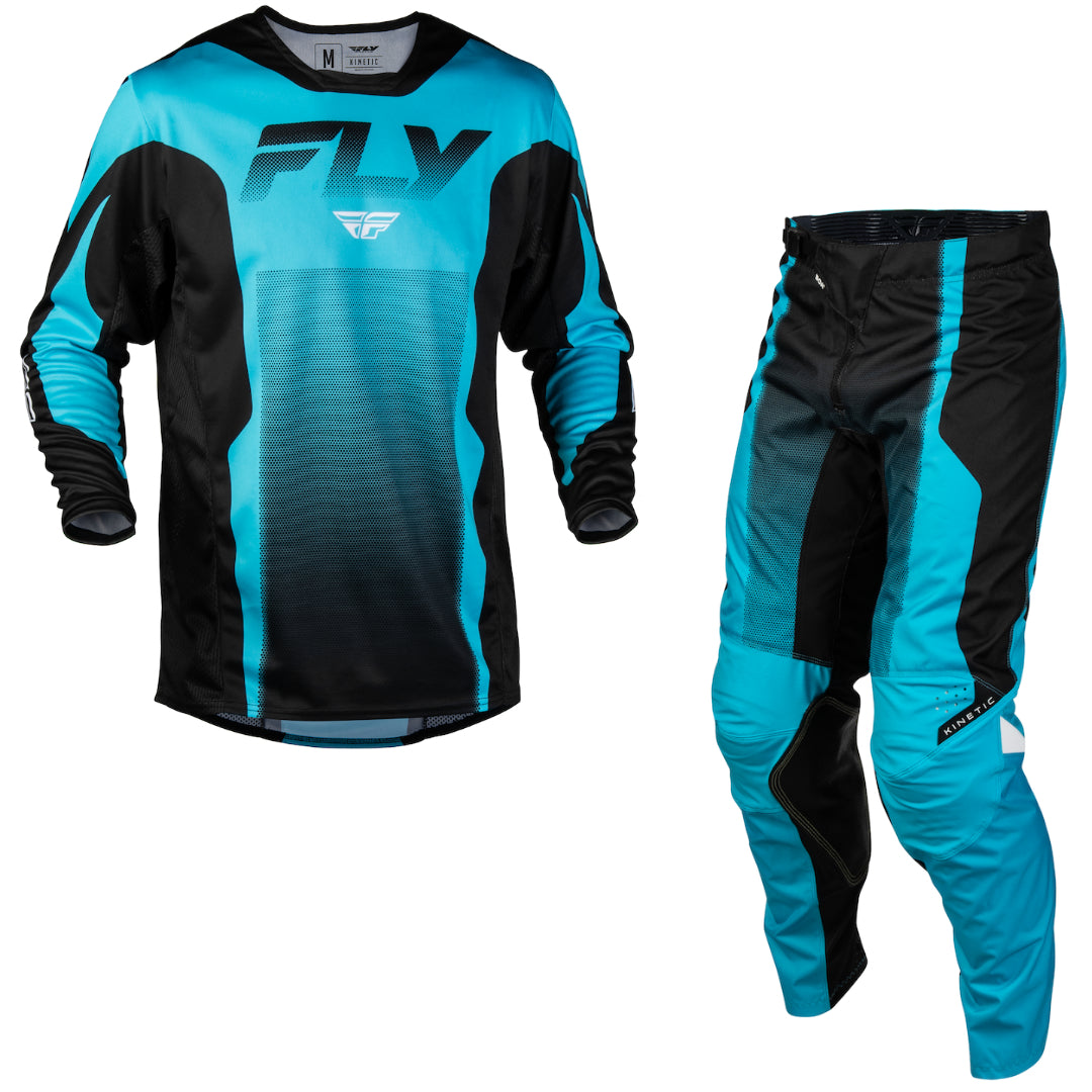 Fly Racing Kinetic Fade 2027 MX Kit Combo Blue/Black/White