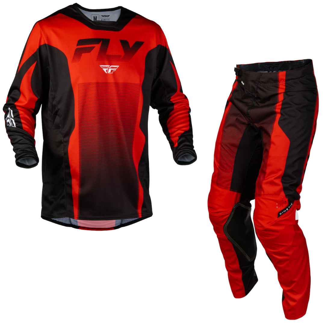 Fly Racing Kinetic Fade 2027 MX Kit Combo Red/Black/White