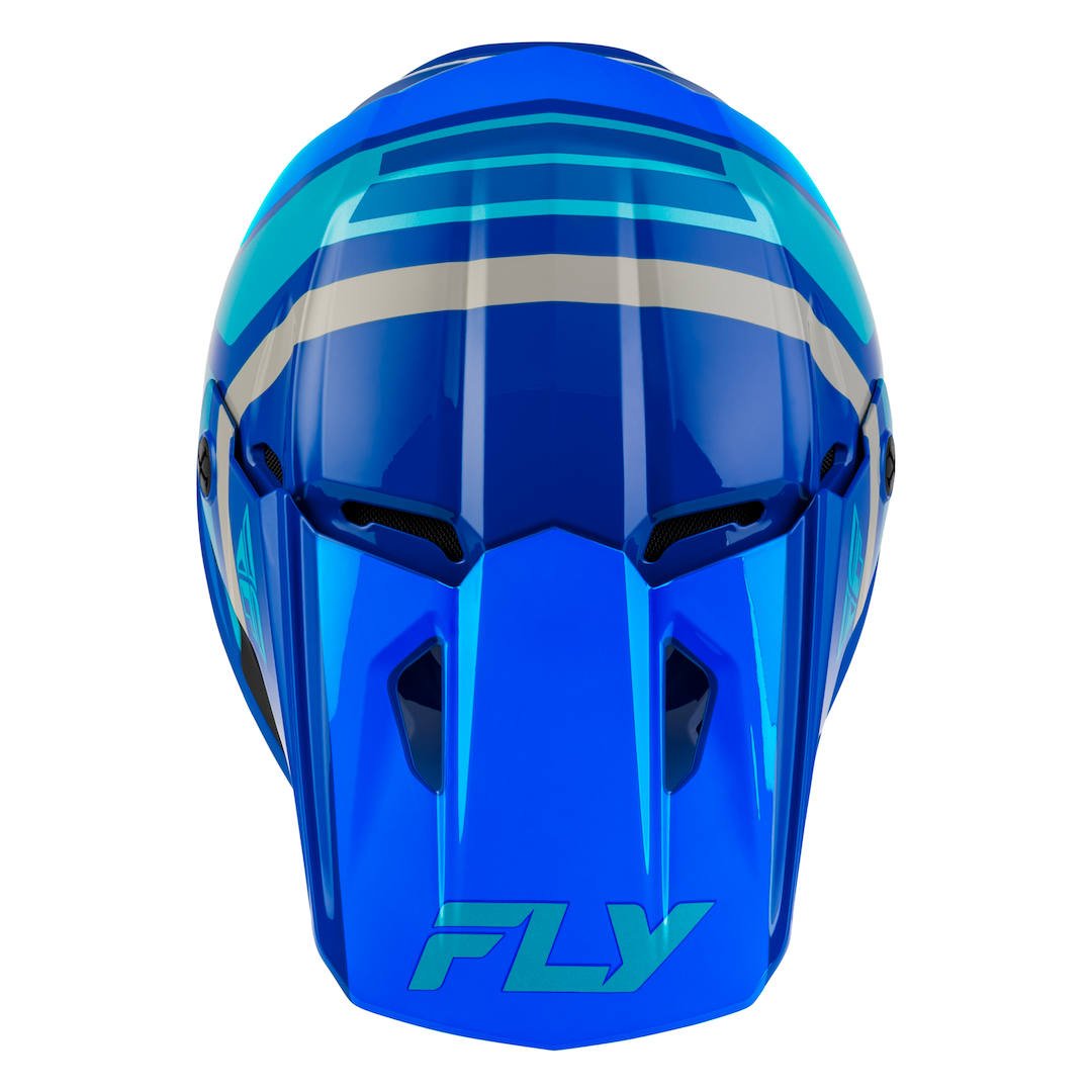 Fly Racing YOUTH Kinetic Scrap MX Helmet Blue/Light Blue/Grey