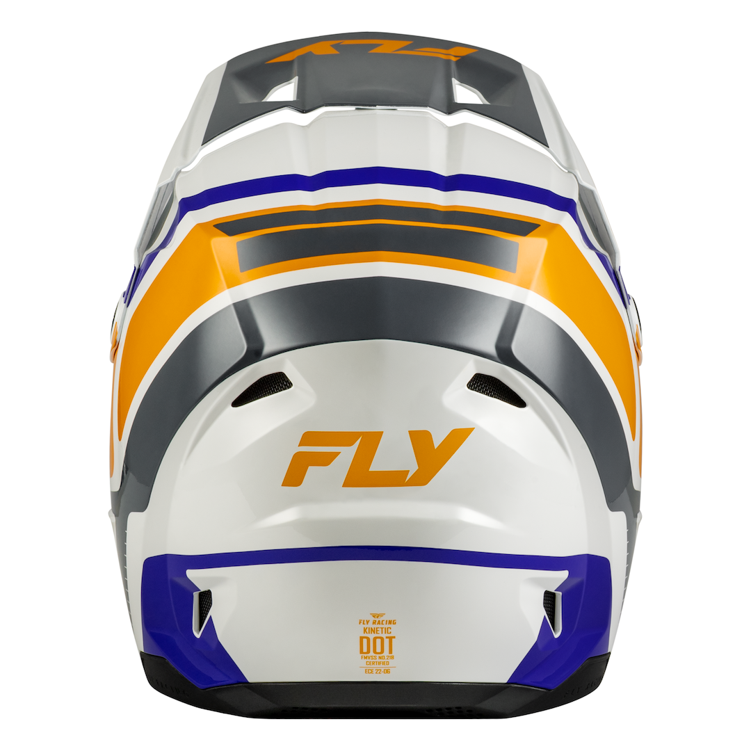 Fly Racing YOUTH Kinetic Scrap MX Helmet White/Orange/Blue/Grey