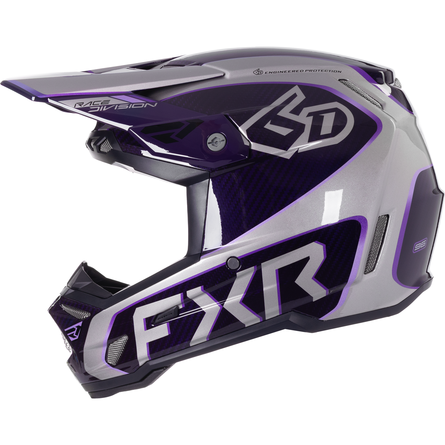 FXR 6D ATR-3 FIM Helmet 2026 Grey/Purple