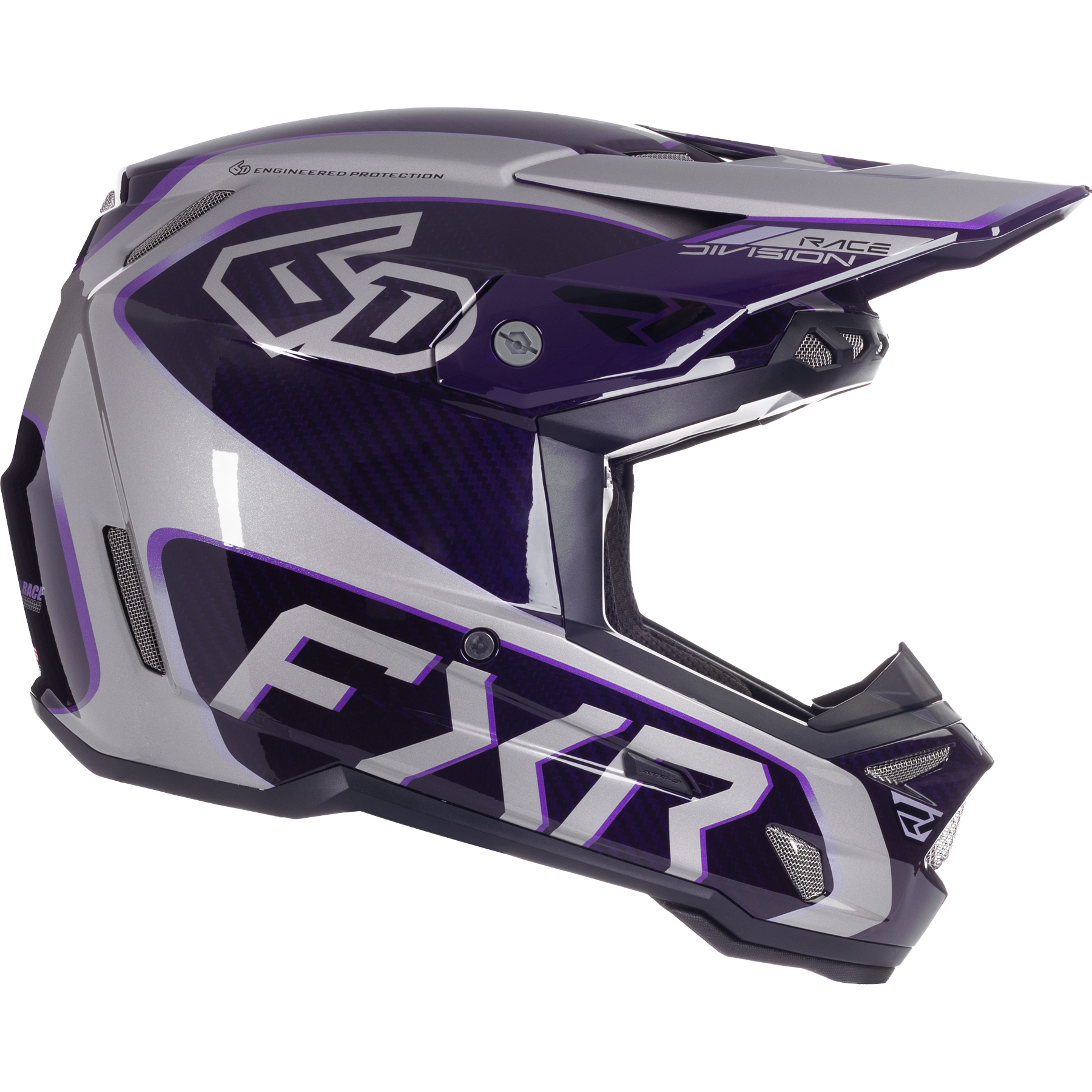 FXR 6D ATR-3 FIM Helmet 2026 Grey/Purple