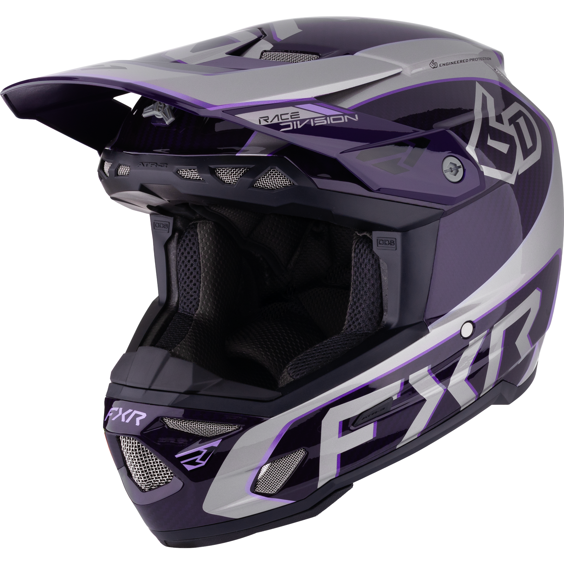 FXR 6D ATR-3 FIM Helmet 2026 Grey/Purple