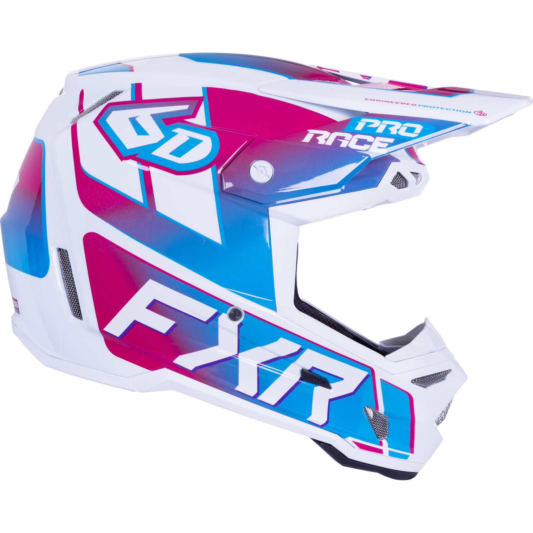 FXR 6D ATR-3Y Youth MX Helmet Blue/Razz/White