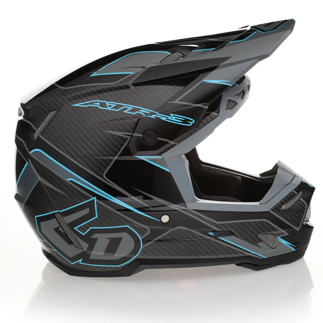 6D ATR-3 FIM MX Helmet Reflex Gloss Black/Cyan