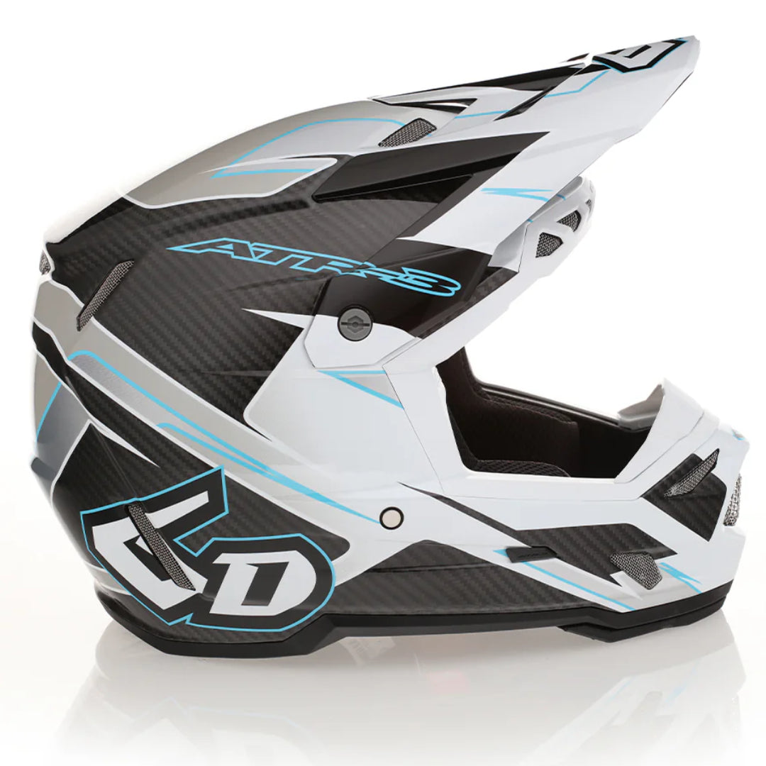 6D ATR-3 FIM MX Helmet Reflex Gloss White/Cyan
