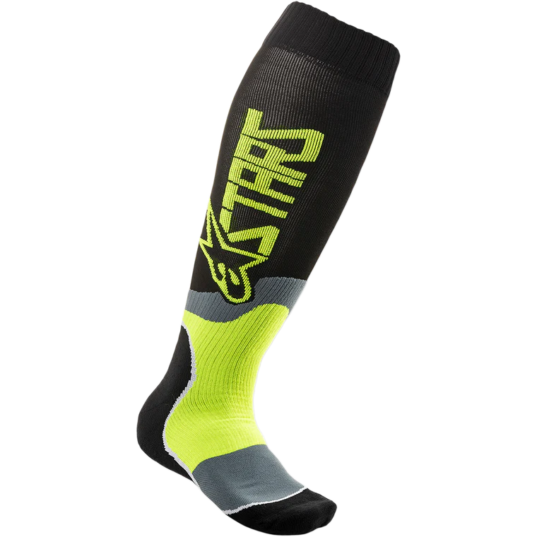 Alpinestars MX PLUS-2 Socks Black/Yellow Fluo