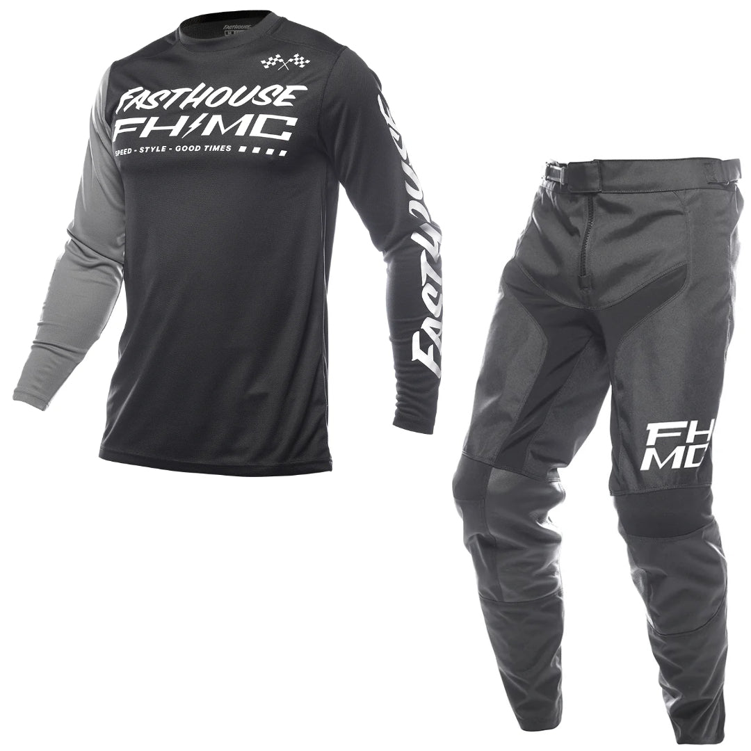 Fasthouse Youth Carbon Method MX Kit Combo Black/Grey