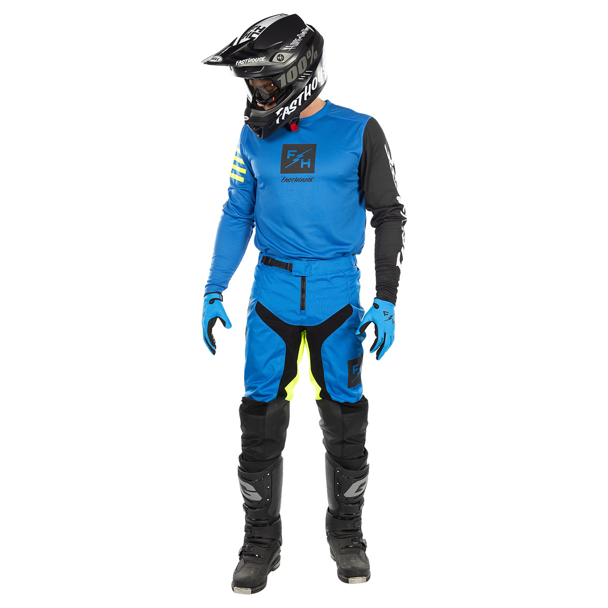 Fasthouse Carbon Echo MX Pant - Electric Blue/High Viz