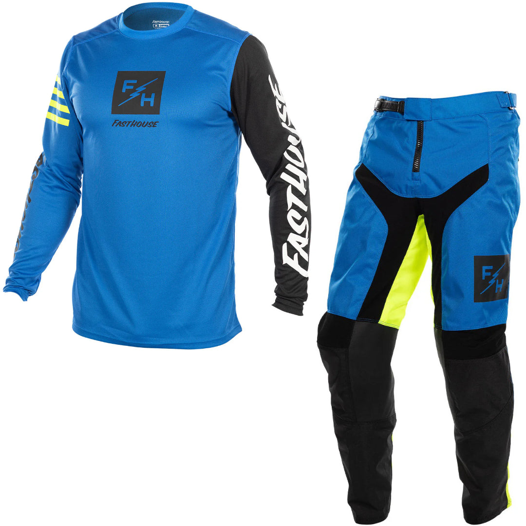 Fasthouse YOUTH Carbon Echo MX Kit Combo - Electric Blue/High Viz