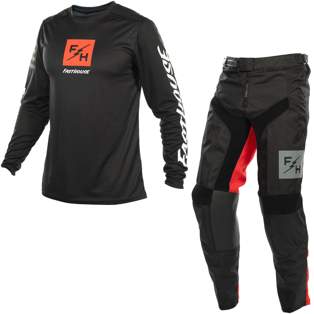 Fasthouse Carbon Echo MX Kit Combo - Black/ Racing Red