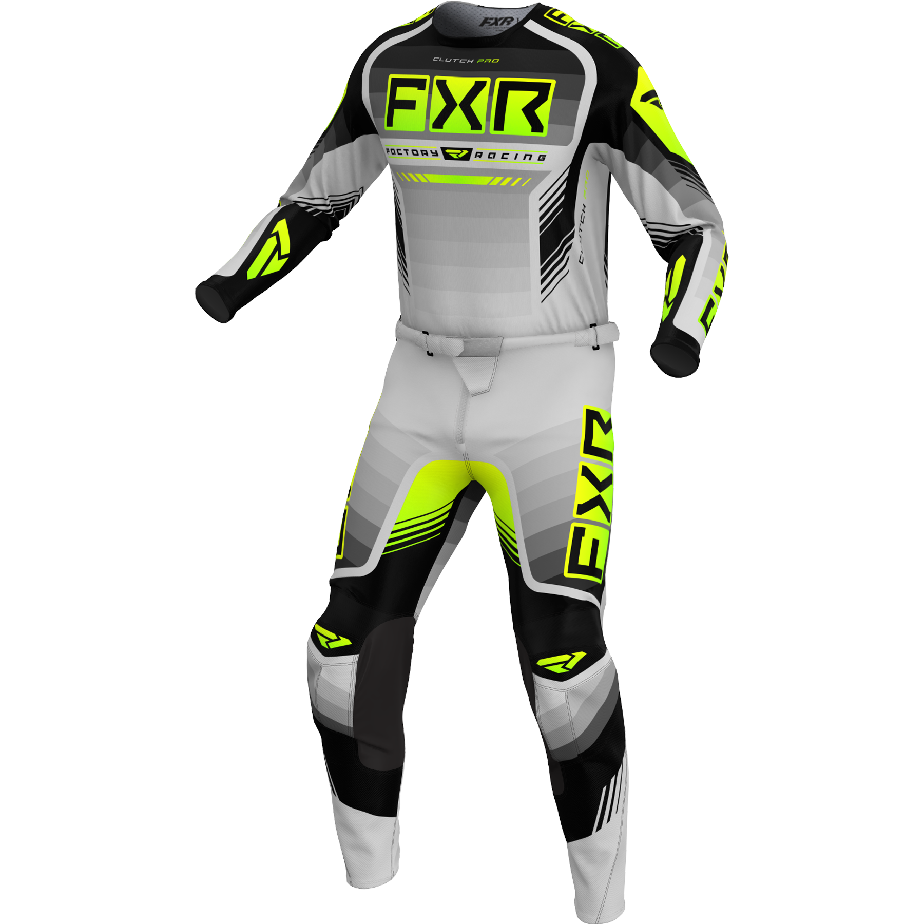 FXR Clutch Pro 2024 MX Kit Combo Grey/Hi-Vis
