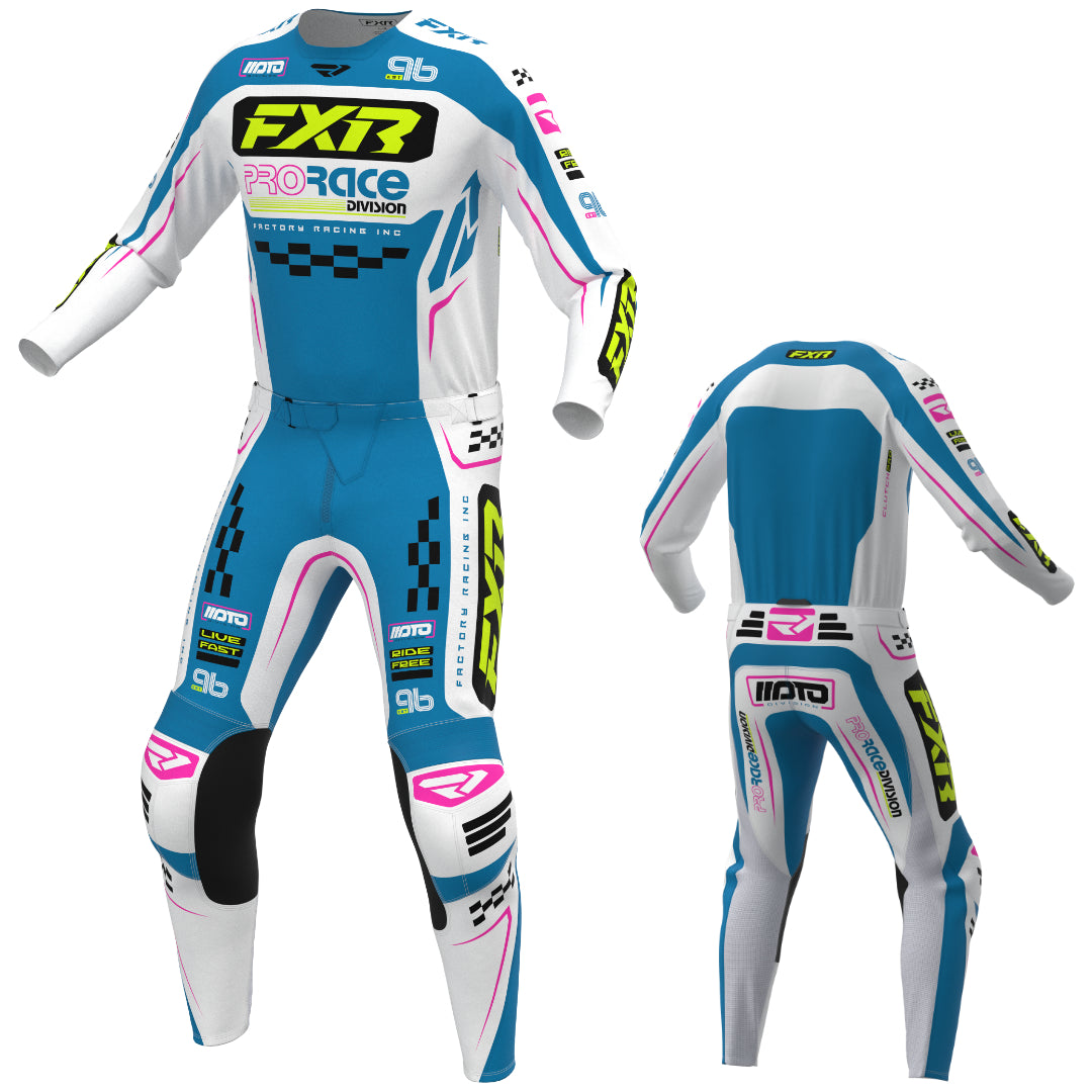 FXR Clutch Pro 2027 MX Kit Combo Cerulean/White/Pink