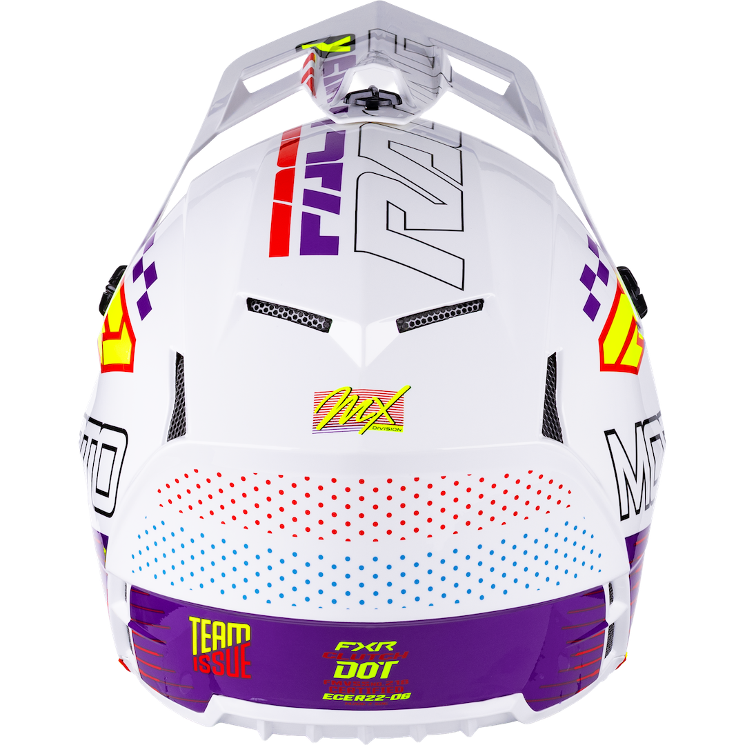 FXR Clutch Race Div MX Helmet 2026 White/Purple/Red