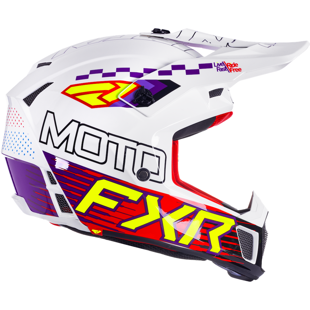 FXR Clutch Race Div MX Helmet 2026 White/Purple/Red
