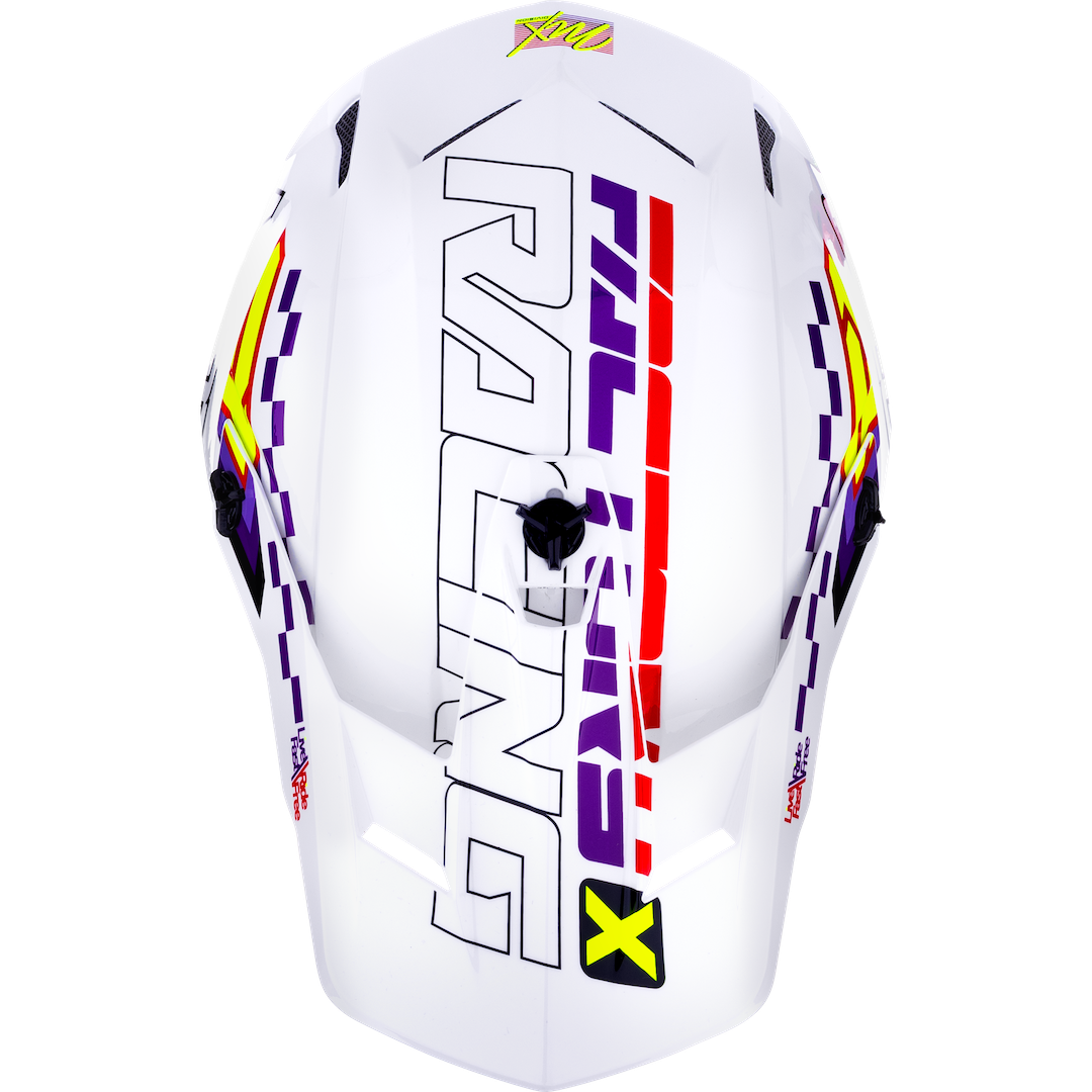 FXR Clutch Race Div MX Helmet 2026 White/Purple/Red